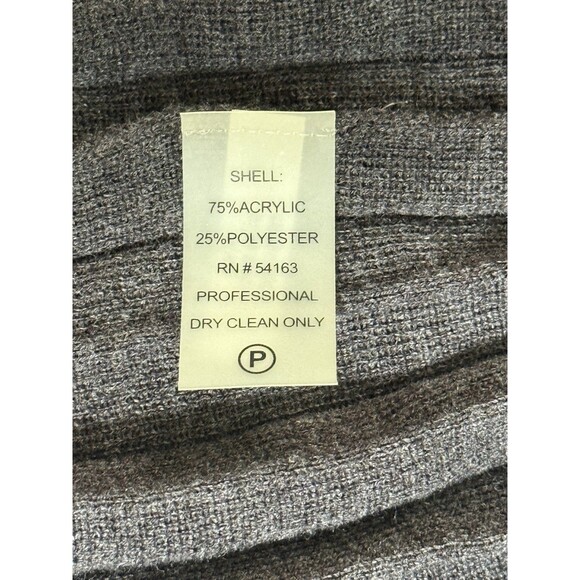 Calvin Klein Long Sleeve Mini Sweater Dress Gray Knit Women's Small Pleated Hem - Picture 3 of 7